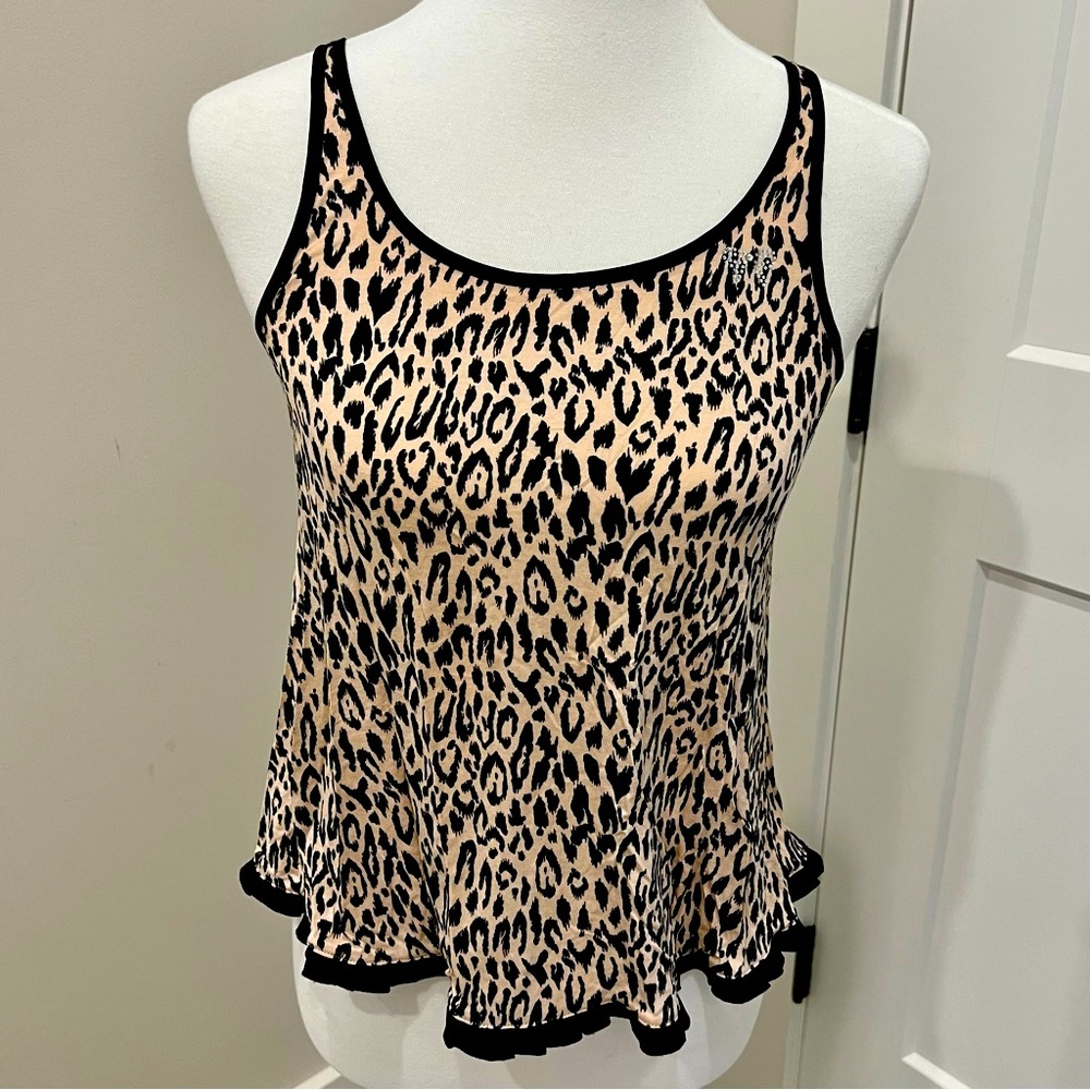 Victoria's Secret Leopard Print Chemise Top in Beige and Black